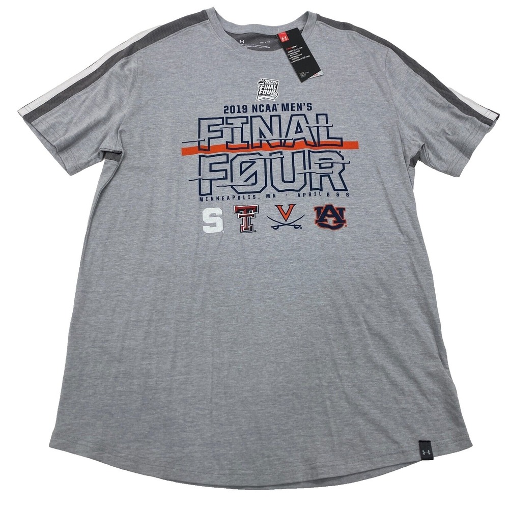 NWT 2019 Final Four March Texas Tech Michigan State Auburn Virginia UA T Shirt L
